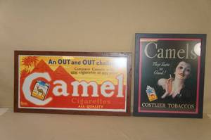 lot 180 image: 2 Vintage Looking Camel Framed Advertisements