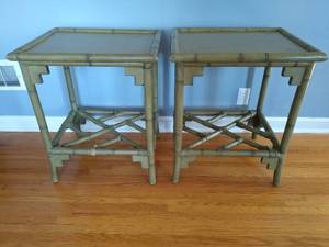 Two Pier1 Green End Tables