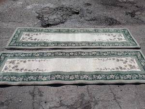 Pair of Green Runner Rugs