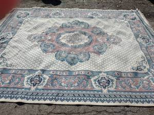 White and Blue Area Rug