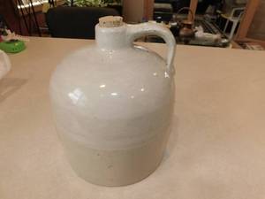 lot 26 image: White Ceramic Jug with Cork