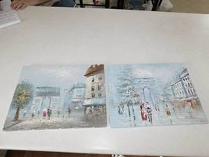 lot 65 image: 2 Canvas Paintings