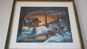 lot 82 image: Framed Dashing Through the Snow Wall Picture by Ron Iverson