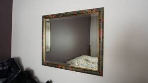 lot 88 image: Floral Framed Mirror