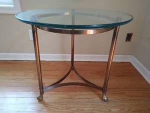 lot 112 image: Glass Top End Table