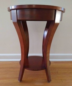 lot 119 image: Round Wood End Table