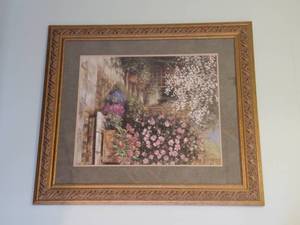 lot 136 image: Large Framed Garden Scene
