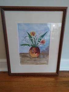 lot 138 image: Framed Artwork of Flowers