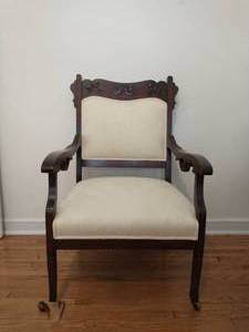 lot 162 image: Wood Arm Chair On Casters