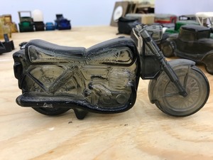 glass motorcycle cologne bottle