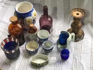 Lot of antique dishes and vases