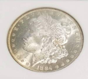1884-O MORGAN SILVER DOLLAR MS64 NGC