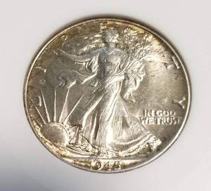 1945 WALKING LIBERTY HALF DOLLAR MS62 ANACS