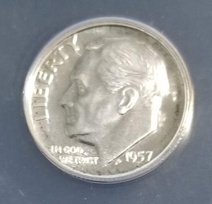 1957 PROOF ROOSEVELT DIME PF66 ANACS