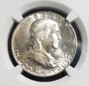 1963-D FRANKLIN HALF DOLLAR MS63 NGC