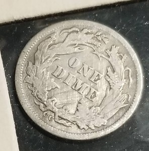 1877-CC CARSON CITY SEATED LIBERTY DIME VF DETAILS