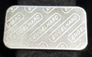 1 TROY OZ. .999 FINE SILVER BAR ENGELHARD LOGO BACK