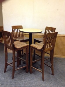lot 24 image: Hi Top Table & 4 Bar Stools