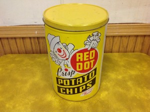 lot 27 image: Vintage Red Dot Potato Chips Tin