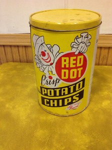 lot 28 image: Vintage Red Dot Potato Chips Tin