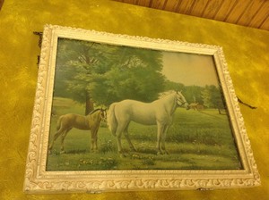 lot 36 image: Vintage Artwork with Hinged Frame