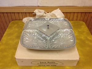 lot 53 image: Chromium & Crystal Lazy Susan