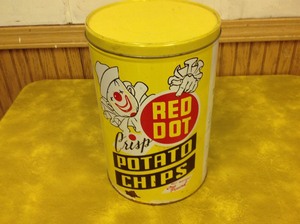 lot 84 image: Vintage Red Dot Potato Chips Tin