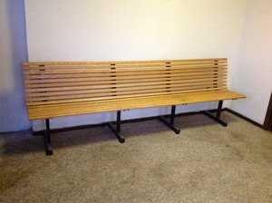 lot 87 image: Wood Slate Bench