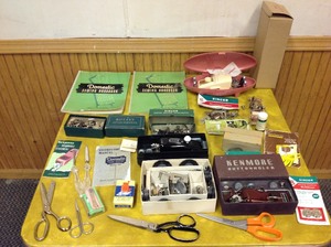 lot 125 image: Vintage Sewing Machine Items