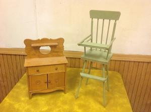 lot 166 image: Play Dresser with Mirror and High Chair