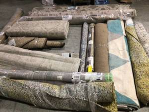 lot 5 image: Large Lot of Assorted Rugs  various sizes and styles see pictures