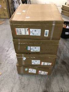 lot 8 image: Lot of 4 - Polywood Grant Park Traditional Curveback Gray Plastic Outdoor Patio Adirondack Chair not used