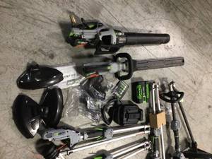 lot 12 image: Lot of assorted Ego Outdoor Tools various models and conditions see pictures Tools only
