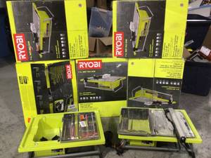 lot 14 image: Lot of Ryobi 7 in Tile Saws open box customer returns various conditions see pictures