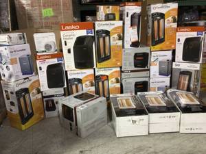 lot 22 image: Pallet with assorted Heaters various kinds and conditions see pictures