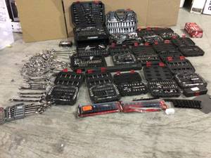 lot 37 image: Large lot of husky mechanic tool kits various models and conditions customer returns