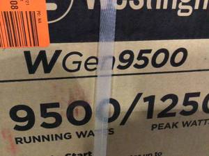 lot 40 image: Westinghouse WGen9500 12,5009,500 Watt Gas Powered Portable Generator with Remote Start and Transfer Switch Outlet for Home Backup not used
