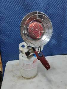 10 Lb. Propane Tank (Partially Full) With Sunflower Heater-Works