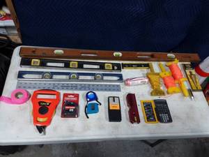 Levels, Measures, Plumb Bobs, Stud Finder, Laser Level