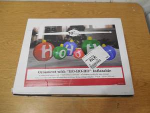 lot 56 image: 10 Inflatable Lighted HO HO HO Christmas Ornament