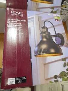 lot 135 image: Oil Rubbed Bronze Outdoor LED Motion Sensor Wall Barn Light Sconce Lantern