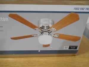 lot 138 image: Middleton 42 in. LED Indoor Brushed Nickel Ceiling Fan with Light Kit
