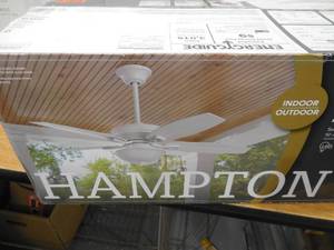 lot 139 image: North Pond 52 in. LED Outdoor Matte White Ceiling Fan with Light Kit