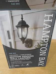lot 146 image: Alexandria 180° Black Motion-Sensing Outdoor Decorative Wall Lantern Sconce