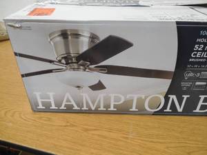 lot 148 image: Holly Springs Low Profile 52 in. LED Indoor Brushed Nickel Ceiling Fan with Light Kit