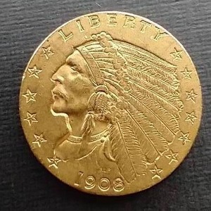 1908 $2.50 Indian Head Gold Coin