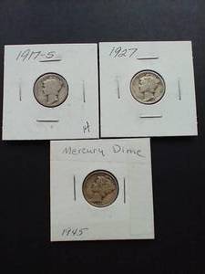 3 Mercury Dimes