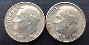 2 Silver Roosevelt Dimes