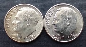 2 Silver Roosevelt Dimes