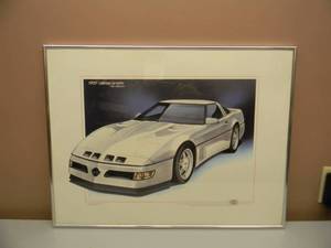 3 of 4 CHAMPION SPARK PLUG ADVERTISING PRINTS 1989 CALLAWAY CORVETTE - PROFESSIONALLY FRAMED - GREAT PIECE - APPROX 25 BY 20 - SEE PICTURES
